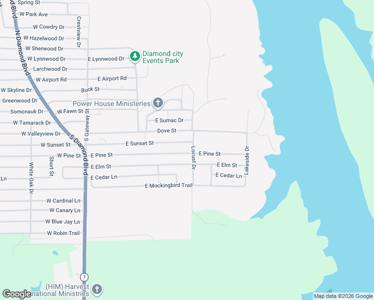 map of restaurants, bars, coffee shops, grocery stores, and more near 443 East Pine Street in Diamond City