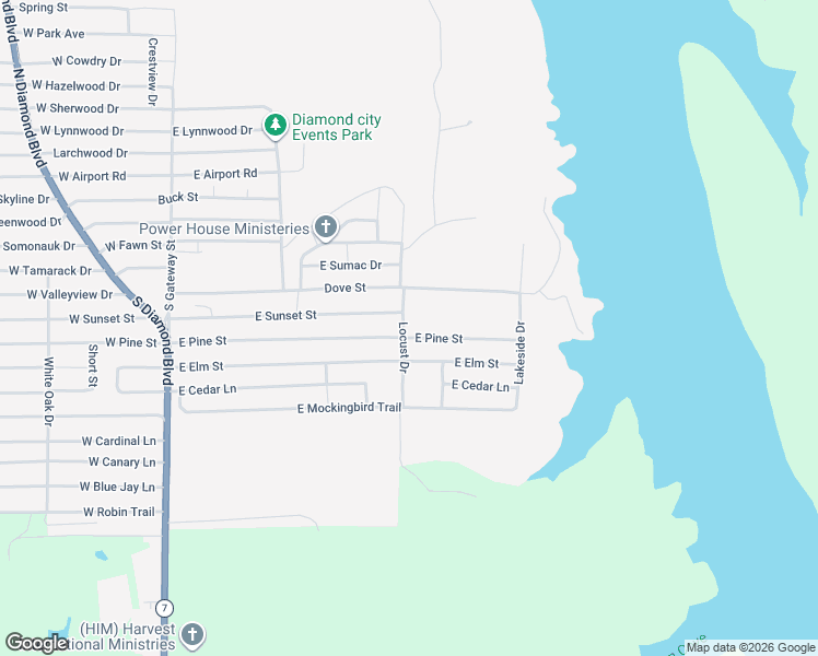 map of restaurants, bars, coffee shops, grocery stores, and more near 443 East Pine Street in Diamond City