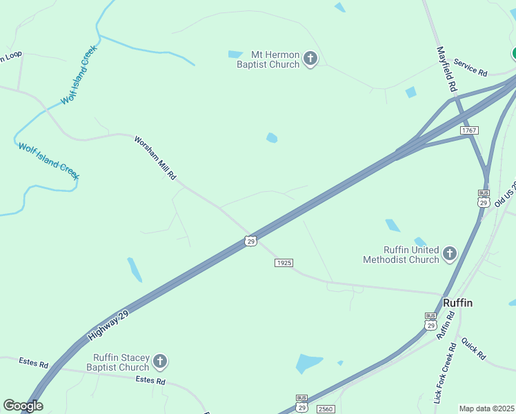 map of restaurants, bars, coffee shops, grocery stores, and more near 160 Aberdeen Road in Ruffin