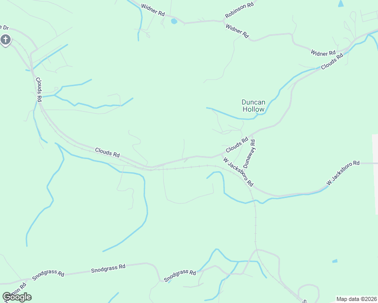 map of restaurants, bars, coffee shops, grocery stores, and more near 2210 Clouds Road in New Tazewell