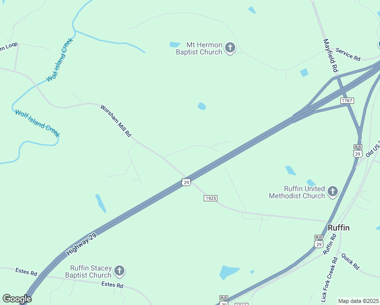 map of restaurants, bars, coffee shops, grocery stores, and more near 160 Aberdeen Road in Ruffin