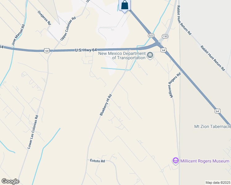 map of restaurants, bars, coffee shops, grocery stores, and more near 445 Blueberry Hill Road in El Prado