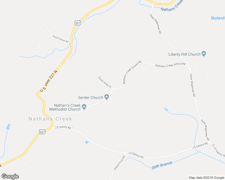 map of restaurants, bars, coffee shops, grocery stores, and more near 747 Nathans Creek School Road in Crumpler