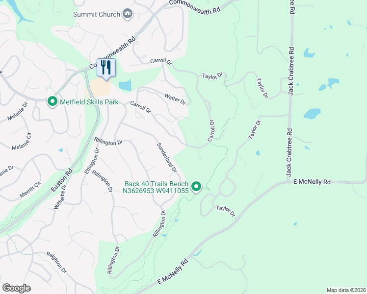 map of restaurants, bars, coffee shops, grocery stores, and more near 517 Carroll Drive in Bella Vista