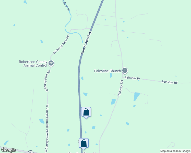 map of restaurants, bars, coffee shops, grocery stores, and more near Tom Austin Highway in Springfield