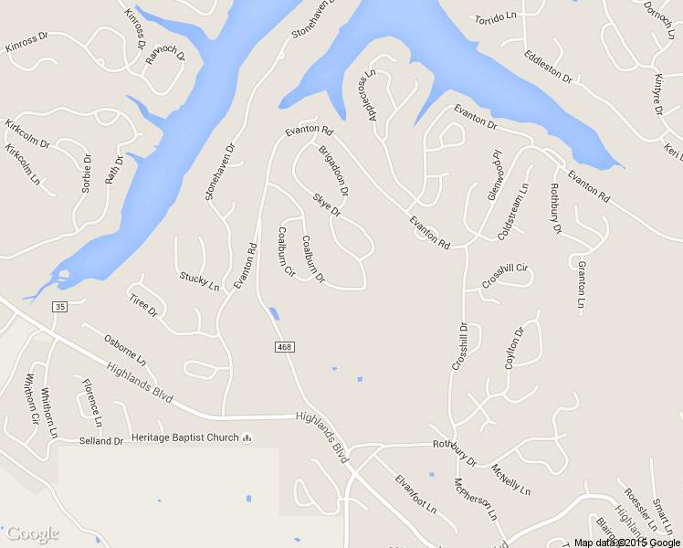 map of restaurants, bars, coffee shops, grocery stores, and more near 45 Coalburn Drive in Bella Vista