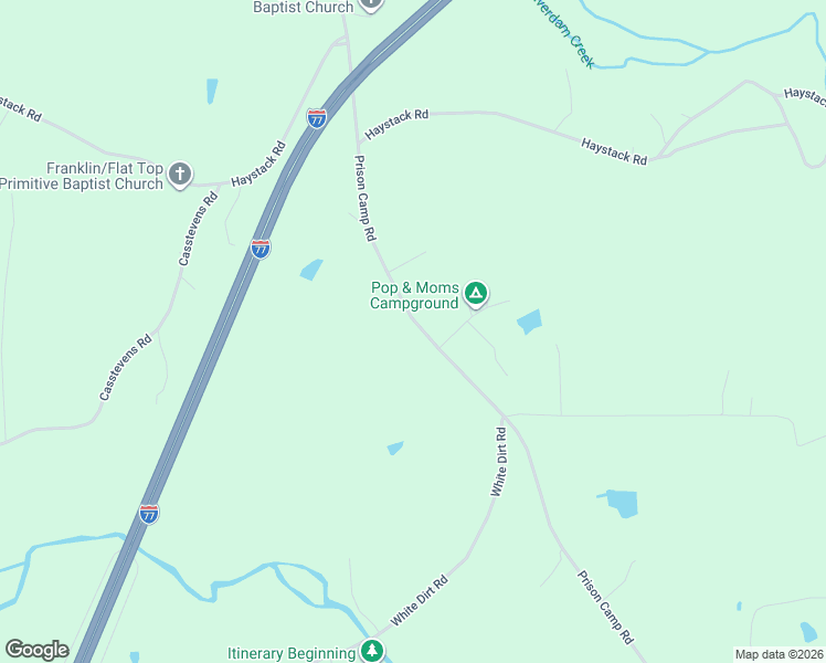map of restaurants, bars, coffee shops, grocery stores, and more near 310 Prison Camp Road in Dobson