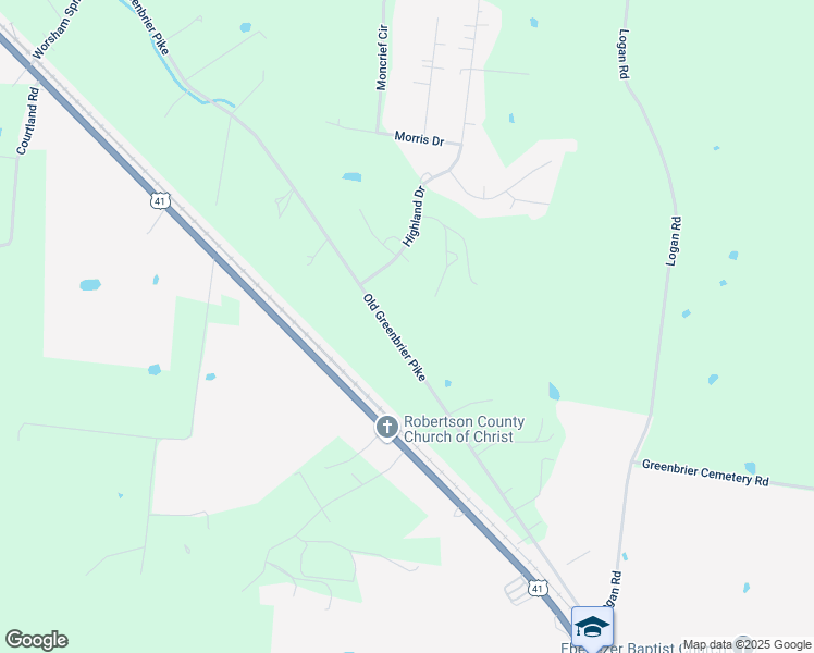 map of restaurants, bars, coffee shops, grocery stores, and more near 2967 Old State Highway 11 in Greenbrier