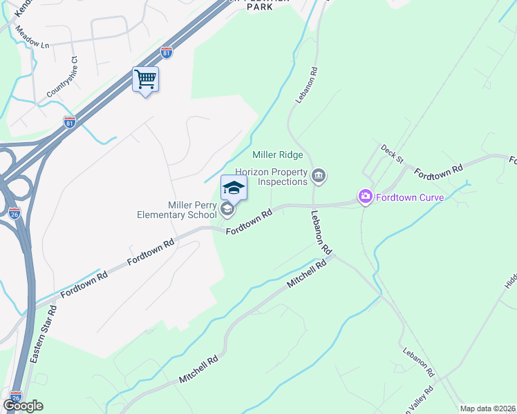 map of restaurants, bars, coffee shops, grocery stores, and more near 882 Fordtown Road in Kingsport