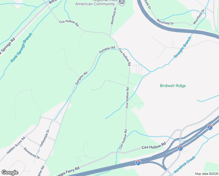 map of restaurants, bars, coffee shops, grocery stores, and more near 632 Cox Hollow Road in Kingsport