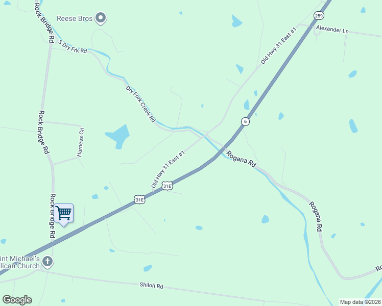 map of restaurants, bars, coffee shops, grocery stores, and more near 31E Old Highway 31 East in Gallatin