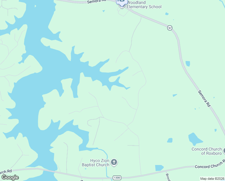 map of restaurants, bars, coffee shops, grocery stores, and more near 158 Ferncrest Court in Roxboro