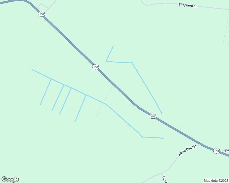 map of restaurants, bars, coffee shops, grocery stores, and more near 1268 U.S Highway 158 West in Eure