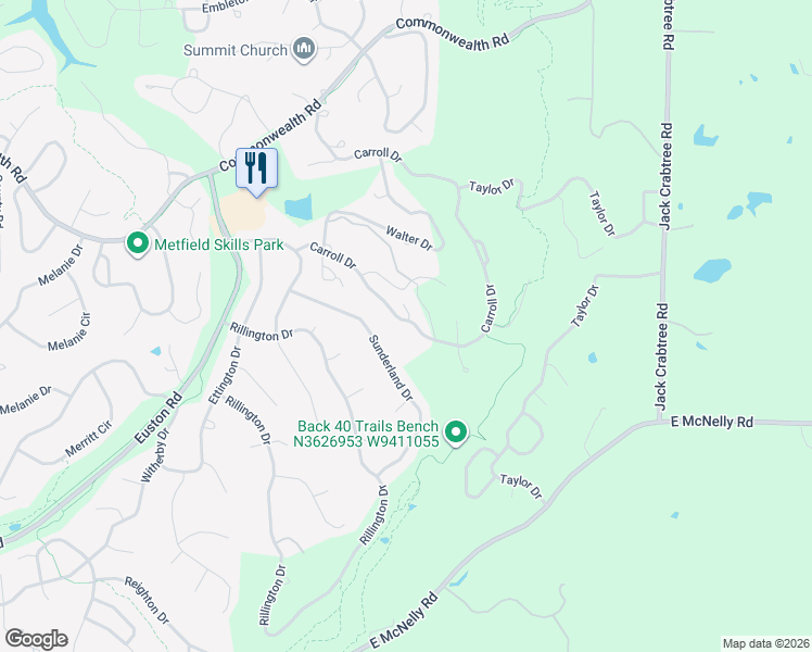 map of restaurants, bars, coffee shops, grocery stores, and more near 519 Carroll Drive in Bella Vista