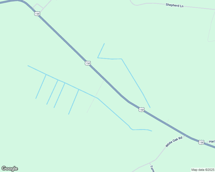 map of restaurants, bars, coffee shops, grocery stores, and more near 1268 U.S Highway 158 West in Eure