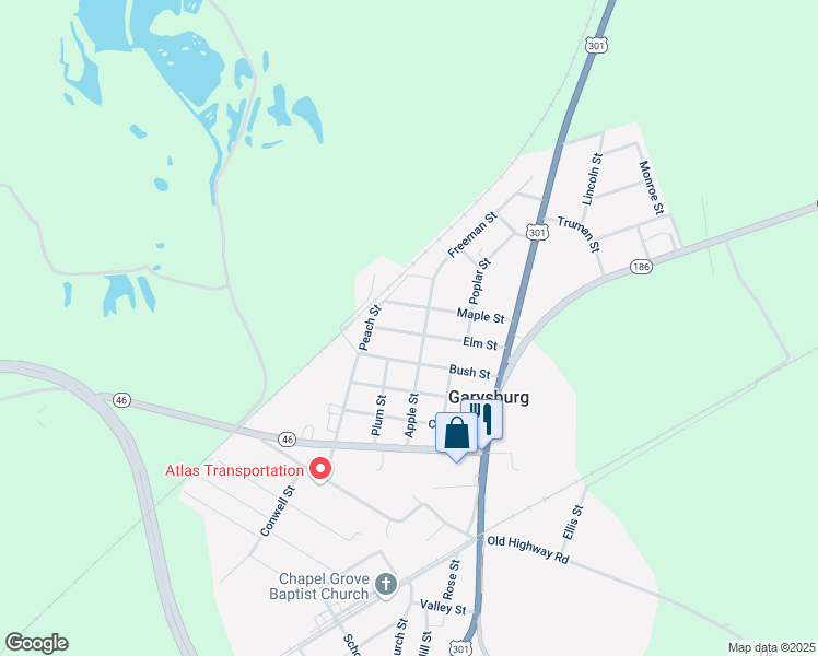 map of restaurants, bars, coffee shops, grocery stores, and more near 302 Elm Street in Weldon