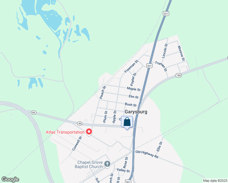 map of restaurants, bars, coffee shops, grocery stores, and more near 302 Elm Street in Weldon