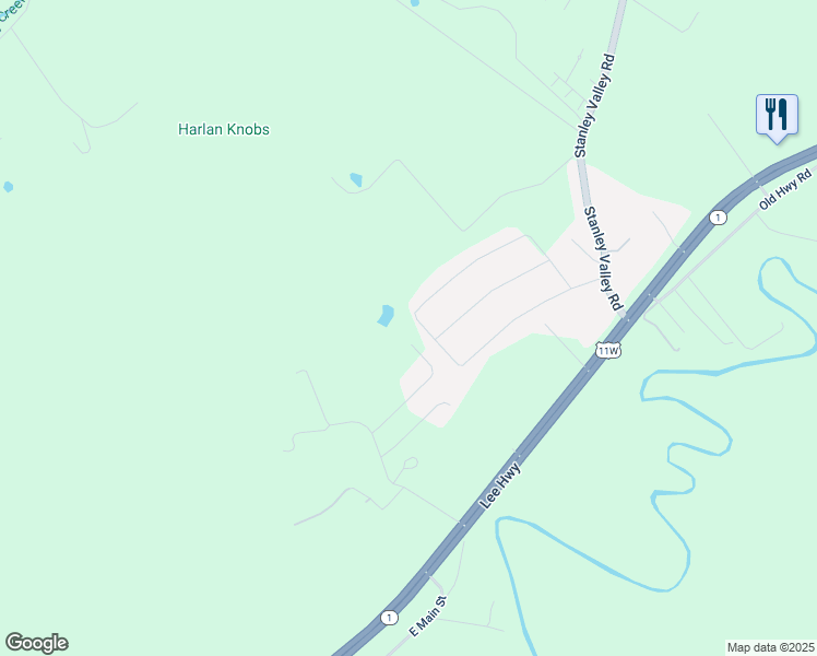 map of restaurants, bars, coffee shops, grocery stores, and more near 148 Cedar Knoll Circle in Rogersville