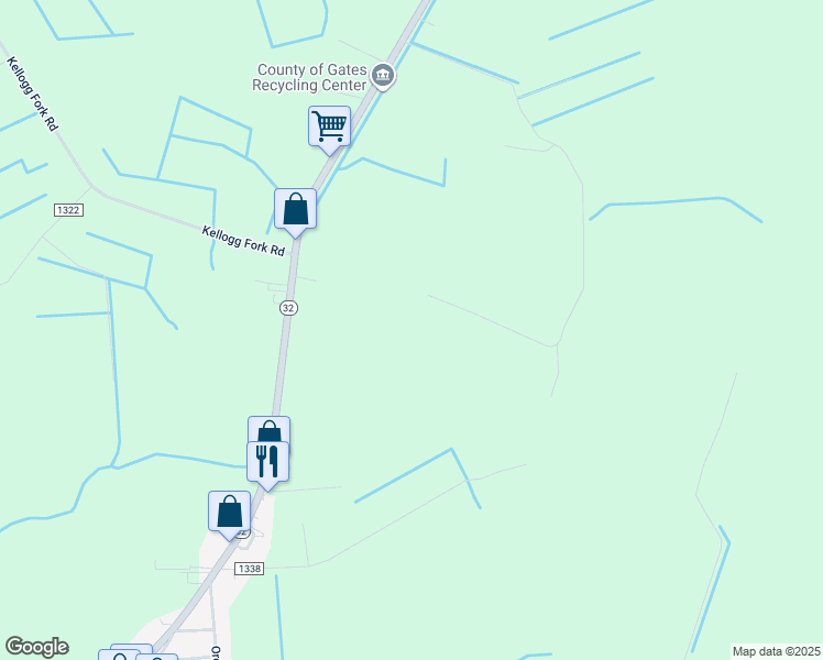 map of restaurants, bars, coffee shops, grocery stores, and more near 205 North Carolina 32 in Corapeake