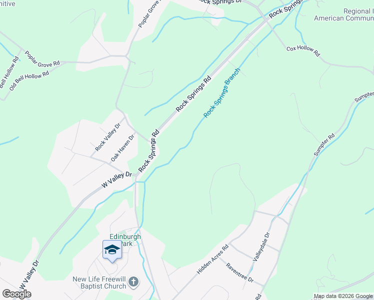 map of restaurants, bars, coffee shops, grocery stores, and more near 2103 Rock Springs Road in Kingsport