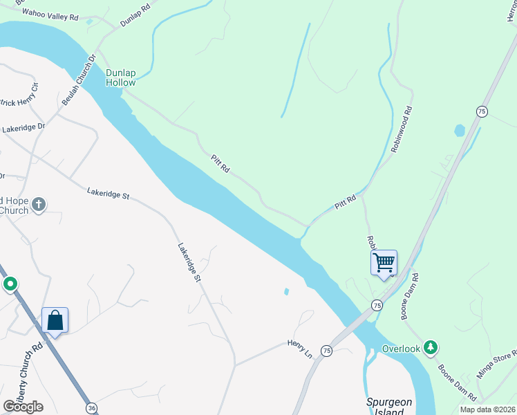 map of restaurants, bars, coffee shops, grocery stores, and more near 391 Pitt Road in Kingsport