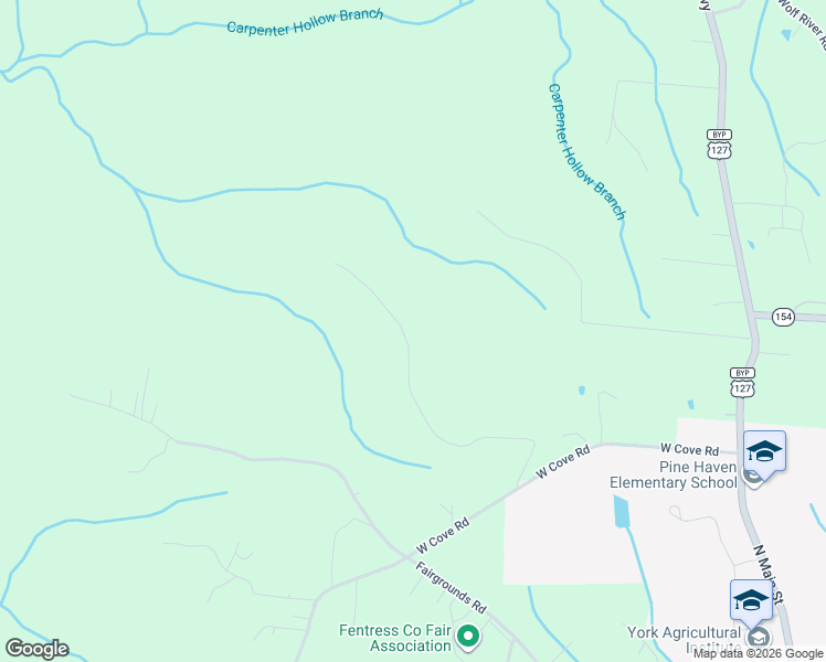 map of restaurants, bars, coffee shops, grocery stores, and more near 598 Ted Brooks Road in Jamestown