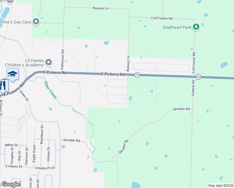 map of restaurants, bars, coffee shops, grocery stores, and more near 1445 East Pickens Road in Pea Ridge