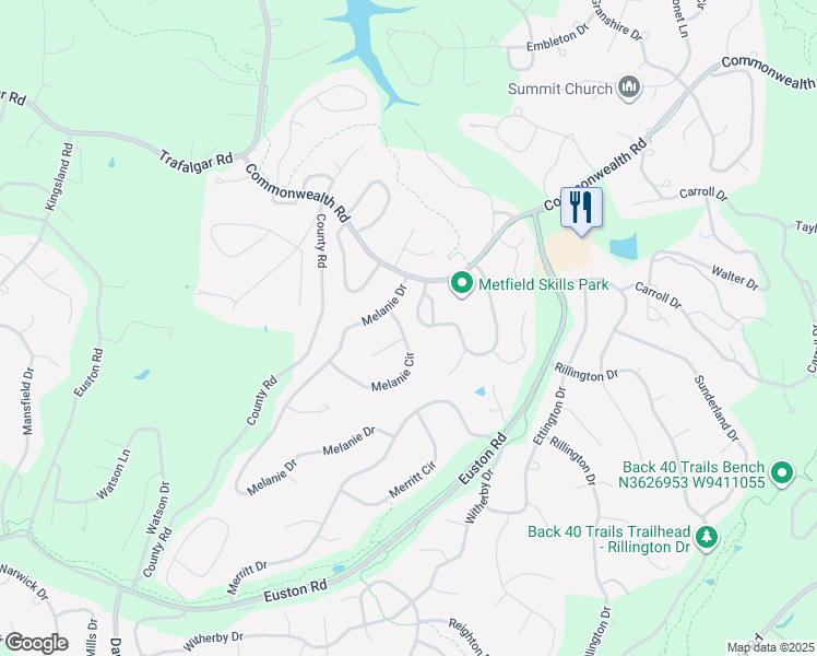 map of restaurants, bars, coffee shops, grocery stores, and more near 3 Melanie Circle in Bella Vista