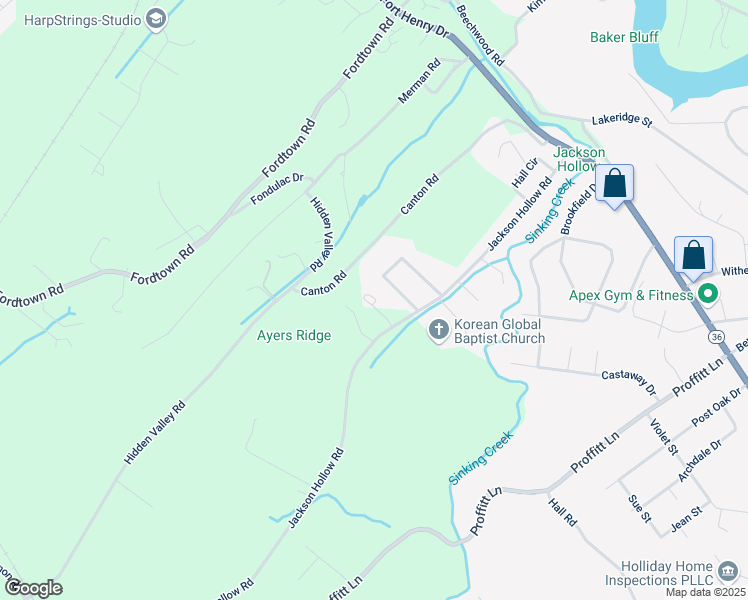 map of restaurants, bars, coffee shops, grocery stores, and more near 3386 Horseshoe Drive in Kingsport