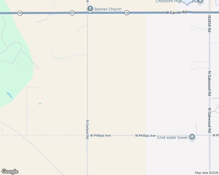 map of restaurants, bars, coffee shops, grocery stores, and more near 6215 North Garland Road in Enid