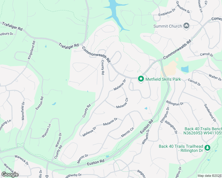 map of restaurants, bars, coffee shops, grocery stores, and more near 18 Melanie Drive in Bella Vista
