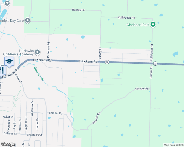 map of restaurants, bars, coffee shops, grocery stores, and more near 1445 East Pickens Road in Pea Ridge