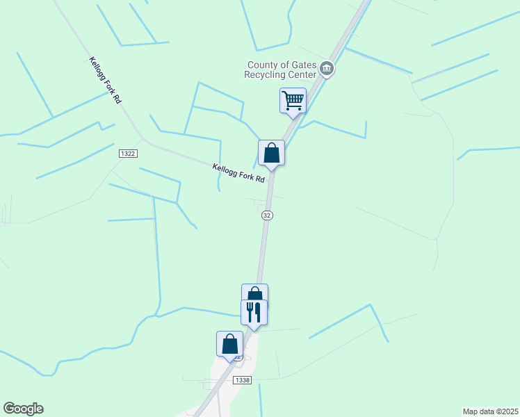 map of restaurants, bars, coffee shops, grocery stores, and more near 210 North Carolina 32 in Corapeake