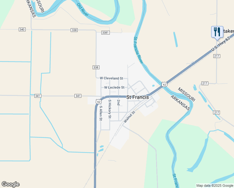 map of restaurants, bars, coffee shops, grocery stores, and more near 127 2nd in Piggott