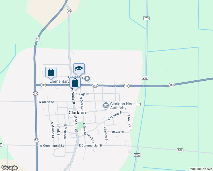 map of restaurants, bars, coffee shops, grocery stores, and more near Missouri 162 in Clarkton