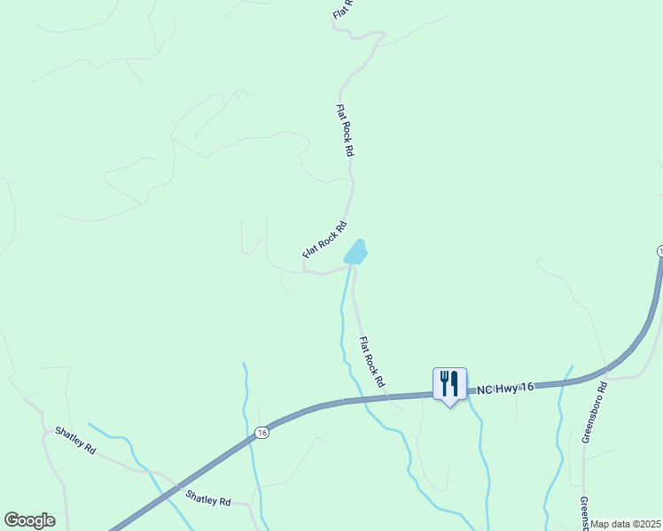 map of restaurants, bars, coffee shops, grocery stores, and more near 580 Flat Rock Road in Crumpler