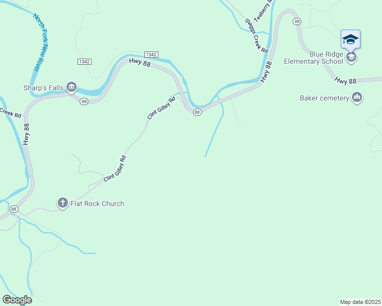 map of restaurants, bars, coffee shops, grocery stores, and more near 380 Little Bucks Lane in Ashe