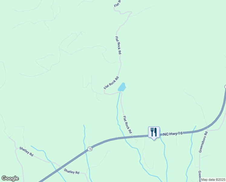 map of restaurants, bars, coffee shops, grocery stores, and more near 580 Flat Rock Road in Crumpler