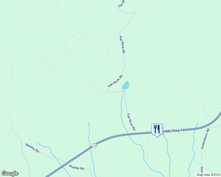 map of restaurants, bars, coffee shops, grocery stores, and more near 698 Flat Rock Road in Crumpler