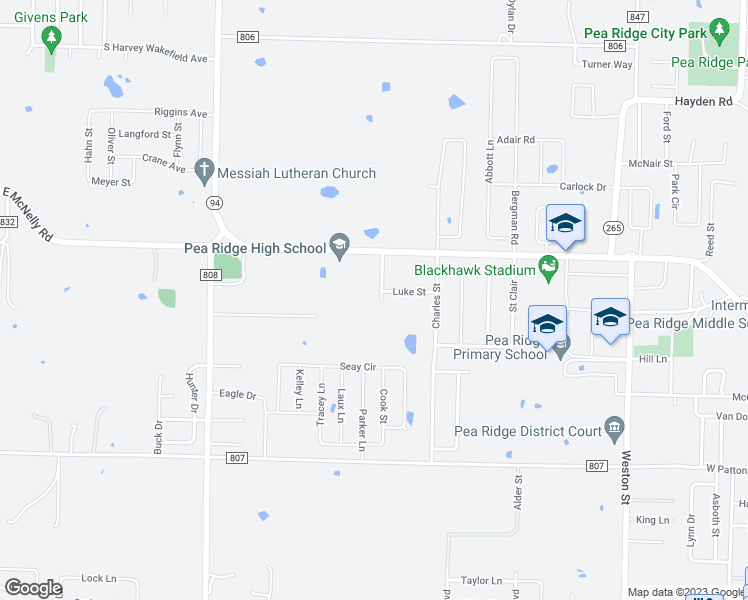 map of restaurants, bars, coffee shops, grocery stores, and more near 1513 Farrell Street in Pea Ridge