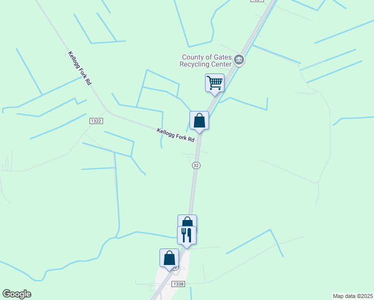 map of restaurants, bars, coffee shops, grocery stores, and more near 16 Kellogg Fork Road in Sunbury