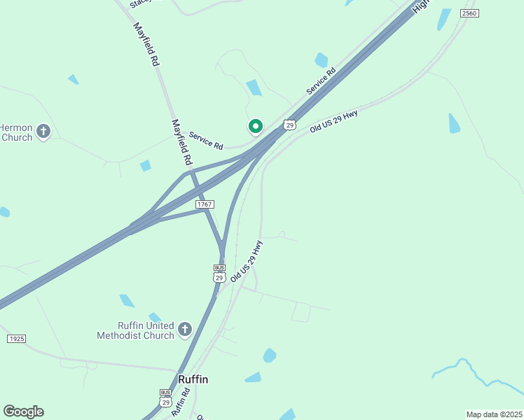 map of restaurants, bars, coffee shops, grocery stores, and more near 306 Old U.S. Highway 29 in Ruffin
