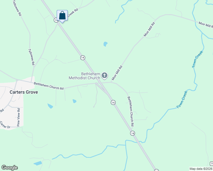 map of restaurants, bars, coffee shops, grocery stores, and more near 1983-2013 Bethlehem Church Road in Reidsville
