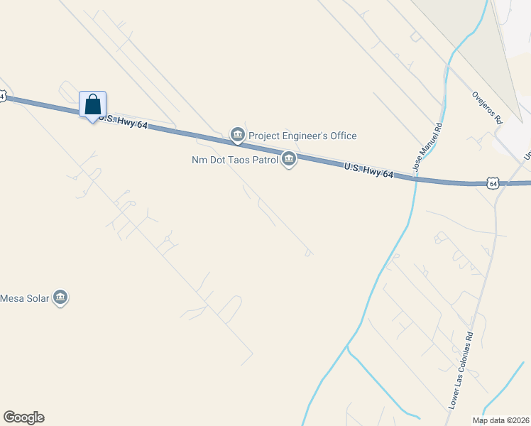 map of restaurants, bars, coffee shops, grocery stores, and more near Faustine Trailer Ct 2 in Taos County