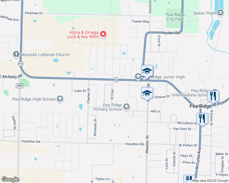 map of restaurants, bars, coffee shops, grocery stores, and more near 853 Pickens Road in Pea Ridge
