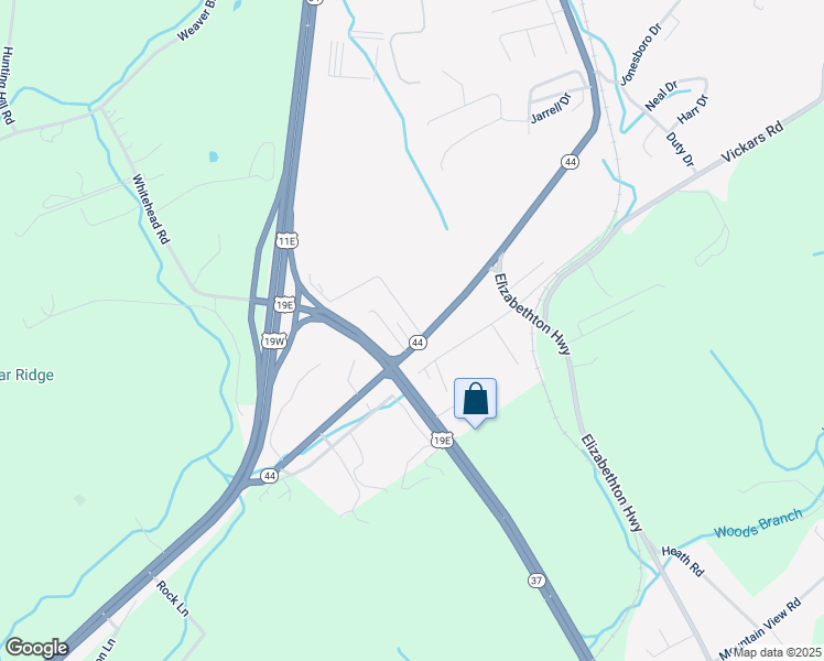 map of restaurants, bars, coffee shops, grocery stores, and more near 4988 Bluff City Highway in Bluff City