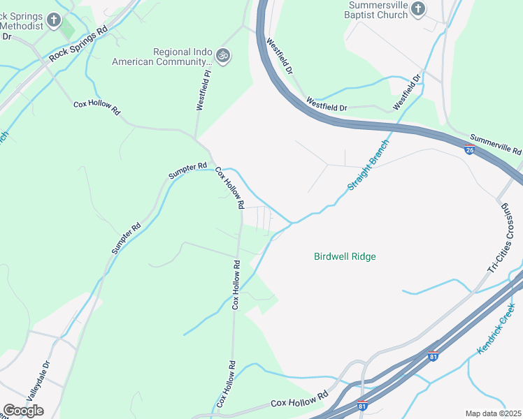 map of restaurants, bars, coffee shops, grocery stores, and more near 580 Cox Hollow Road in Kingsport