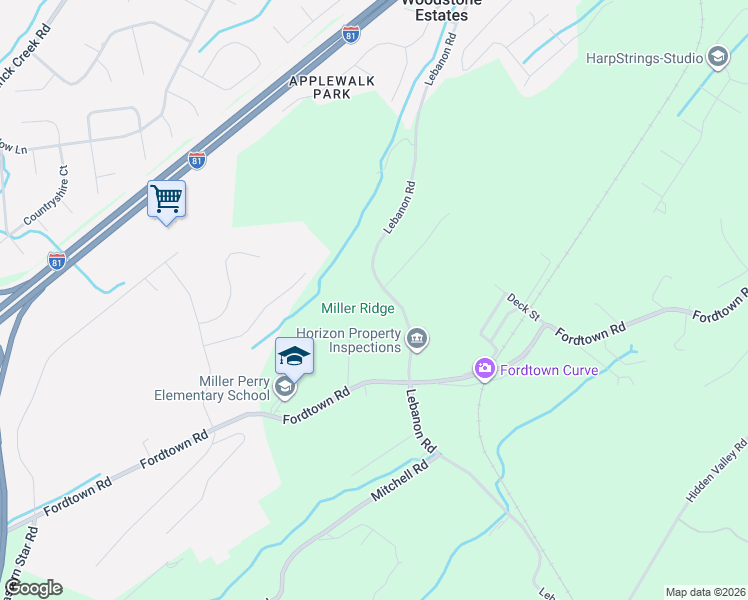 map of restaurants, bars, coffee shops, grocery stores, and more near 1138 Lebanon Road in Kingsport