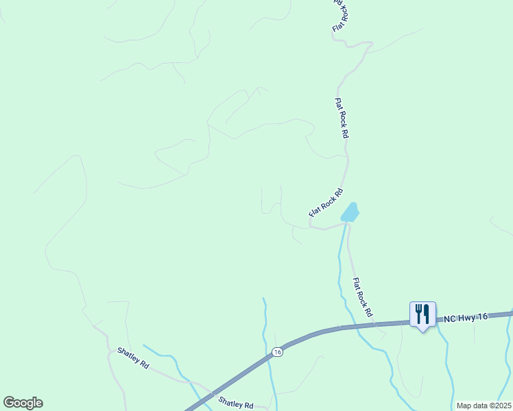 map of restaurants, bars, coffee shops, grocery stores, and more near 345 Flat Rock Acres in Crumpler
