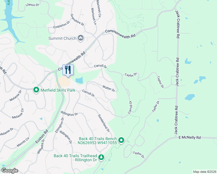map of restaurants, bars, coffee shops, grocery stores, and more near 43 Walter Drive in Bella Vista